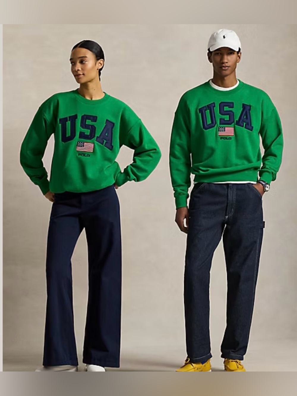 Polo Ralph Lauren Vintage Fit Flag Fleece USA Sweatshirt Green